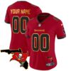 Buccaneers Florida Patch Gold Trim Vapor Custom Jersey – All Stitched – Women – Red