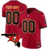 Buccaneers Florida Patch Gold Trim Vapor Custom Jersey – All Stitched – Men – Red
