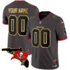 Buccaneers Florida Patch Gold Trim Vapor Custom Jersey – All Stitched – Youth – Pewter
