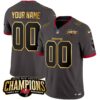 Buccaneers 2023 NFC South Champions Patch Gold Trim Vapor Custom Jersey – All Stitched – Men – Pewter