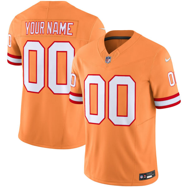 Tampa Bay Buccaneers Throwback Vapor Limited Custom Jersey V2 – All Stitched – Youth – Creamsicle