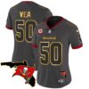 Women’s Buccaneers Florida Patch Gold Trim Vapor Jersey – All Stitched – Pewter – Vita Vea