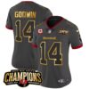 Women’s Buccaneers 2023 NFC South Champions Patch Gold Trim Vapor Jersey – All Stitched – Pewter – Chris Godwin