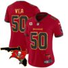 Women’s Buccaneers Florida Patch Gold Trim Vapor Jersey – All Stitched – Red – Vita Vea