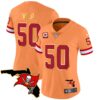 Women’s Buccaneers Florida Patch Gold Trim Vapor Jersey – All Stitched – Orange – Vita Vea
