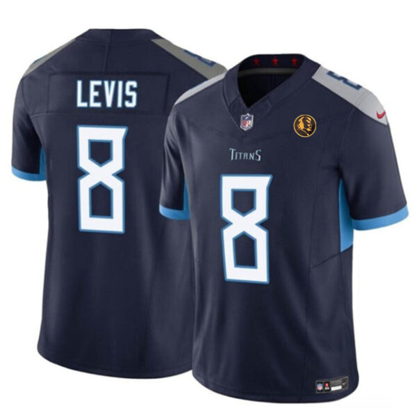 Tennessee Titans #8 Will Levis Navy 2023 FUSE With John Madden Patch Vapor Jersey