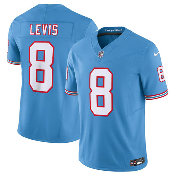 Tennessee Titans #8 Will Levis Light Blue 2023 FUSE Vapor Limited Throwback Stitched Jersey