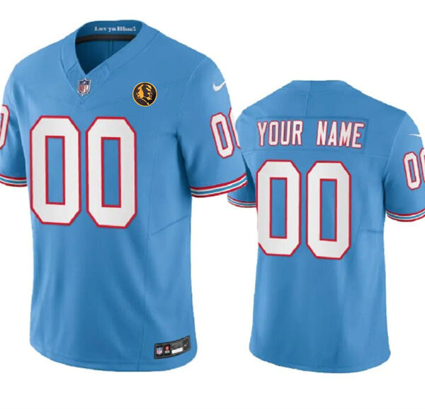 Tennessee Titans Active Player Custom Blue 2023 FUSE Throwback With John Jersey