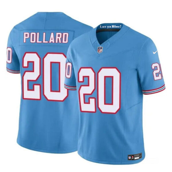 Tennessee Titans #20 Tony Pollard Blue 2023 FUSE Throwback Limited Stitched Jersey
