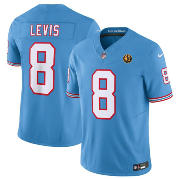 Tennessee Titans #8 Will Levis Blue 2023 FUSE Throwback With John Madden Jersey