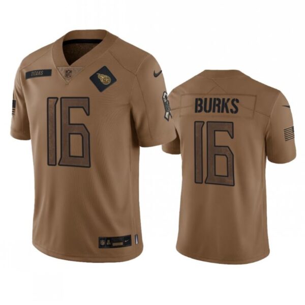 Tennessee Titans #16 Treylon Burks 2023 Brown Salute To Service Football Stitched Jersey