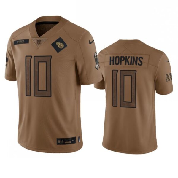 Tennessee Titans #10 Deandre Hopkins 2023 Brown Salute To Service Stitched Jersey