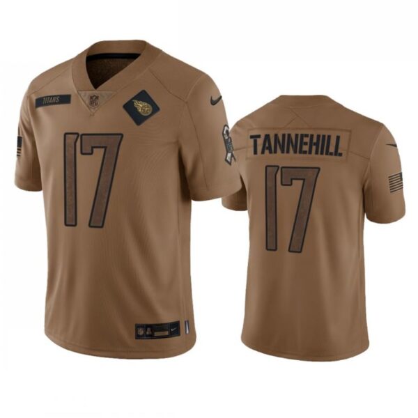 Tennessee Titans #17 Ryan Tannehill 2023 Brown Salute To Service Stitched Jersey