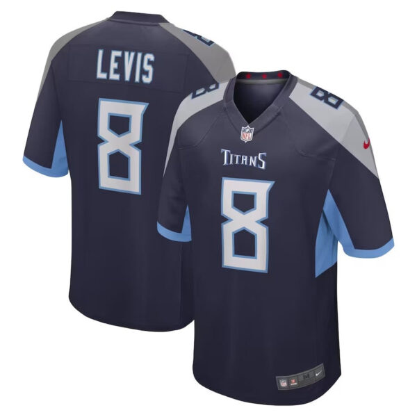 Tennessee Titans #8 Will Levis Youth Game Jersey – Navy