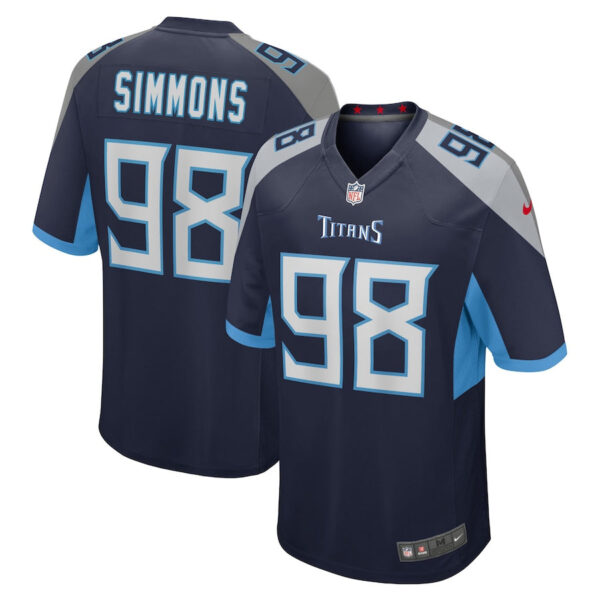 Tennessee Titans #98 Jeffery Simmons Game Jersey Navy