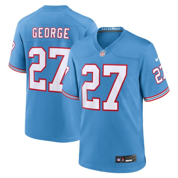 Eddie George Tennessee Titans Nike Oilers Throwback Retired Player Game Jersey Light Blue