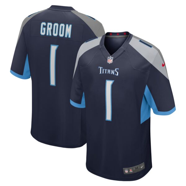 Number 1 Groom Tennessee Titans Nike Game Jersey Navy