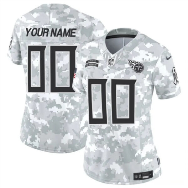 Women Tennessee Titans Active Player Custom 2024 FUSE Arctic Camo Salute To Service Limited Football Stitched Jersey