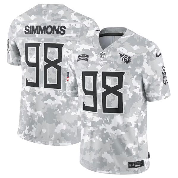 Tennessee Titans #98 Jeffery Simmons Arctic Camo 2024 FUSE Salute To Service Limited Football Stitched Jersey