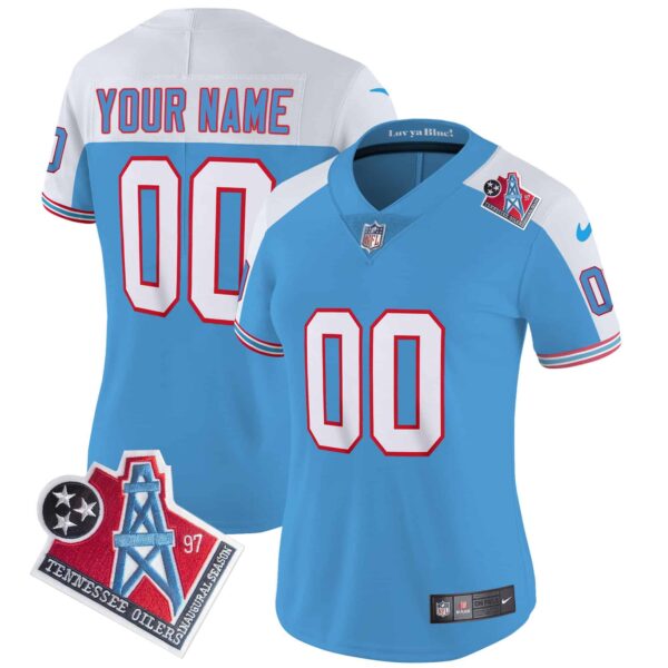 Titans 1997 Throwback Limited Vapor Custom Jersey – All Stitched – Women – Alternate