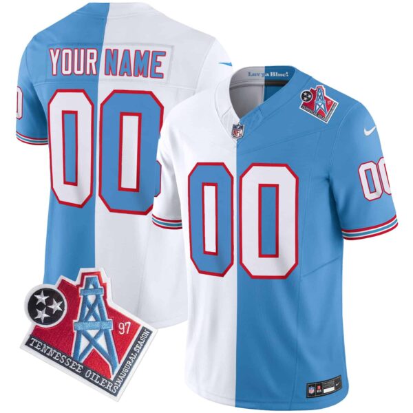 Titans 1997 Throwback Limited Vapor Custom Jersey – All Stitched – Men – Split
