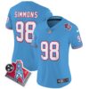 Women’s Titans 1997 Throwback Limited Vapor Jersey – All Stitched – Light Blue – Jeffery Simmons