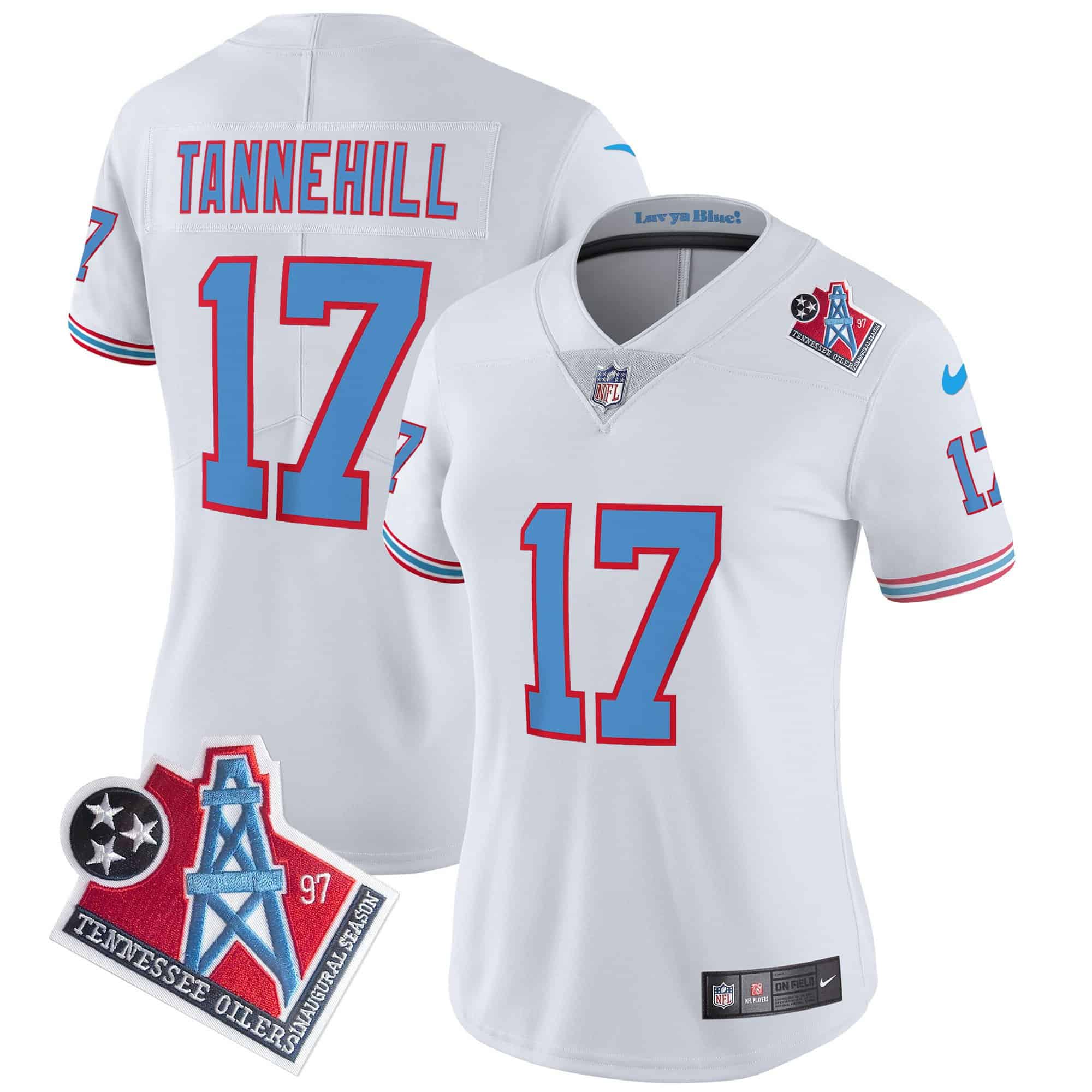 Women’s Titans 1997 Throwback Limited Vapor Jersey – All Stitched – White – Ryan Tannehill
