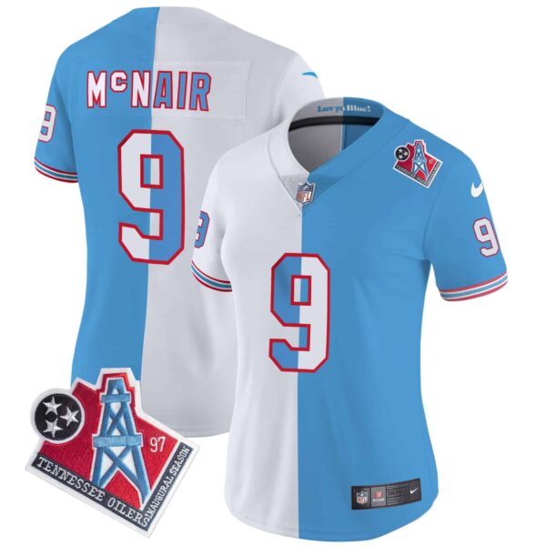 Women’s Titans 1997 Throwback Limited Vapor Jersey – All Stitched – Split – Steve Mcnair