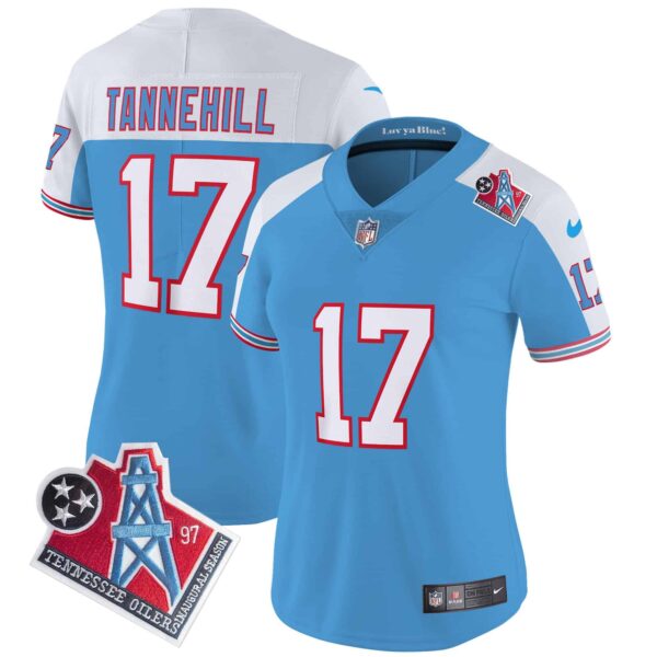 Women’s Titans 1997 Throwback Limited Vapor Jersey – All Stitched – Alternate – Ryan Tannehill