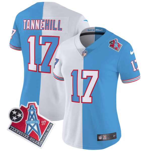 Women’s Titans 1997 Throwback Limited Vapor Jersey – All Stitched – Split – Ryan Tannehill