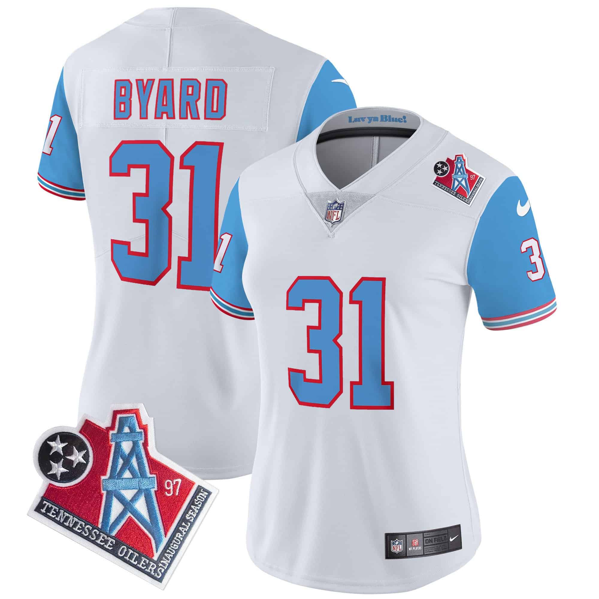 Women’s Titans 1997 Throwback Limited Vapor Jersey – All Stitched – Blue Sleeves – Kevin Byard