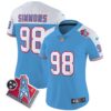 Women’s Titans 1997 Throwback Limited Vapor Jersey – All Stitched – Alternate – Jeffery Simmons