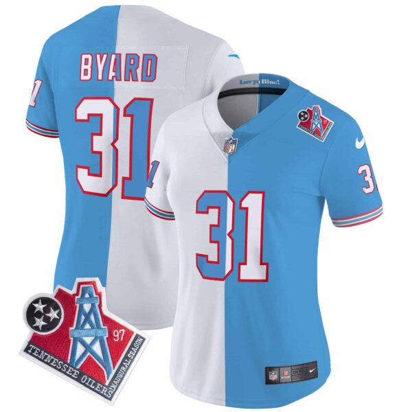Women’s Titans 1997 Throwback Limited Vapor Jersey – All Stitched – Split – Kevin Byard