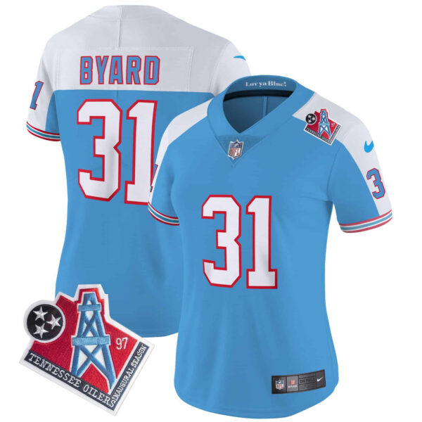 Women’s Titans 1997 Throwback Limited Vapor Jersey – All Stitched – Alternate – Kevin Byard