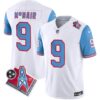 Men’s Titans 1997 Throwback Limited Vapor Jersey – All Stitched – Blue Sleeves – Steve Mcnair