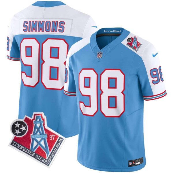 Men’s Titans 1997 Throwback Limited Vapor Jersey – All Stitched – Alternate – Jeffery Simmons