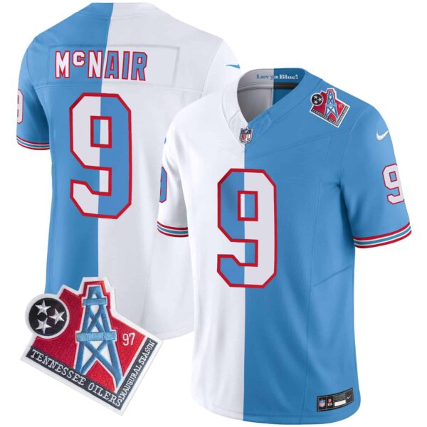 Men’s Titans 1997 Throwback Limited Vapor Jersey – All Stitched – Split – Steve Mcnair