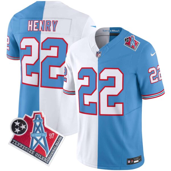 Men’s Titans 1997 Throwback Limited Vapor Jersey – All Stitched – Split – Derrick Henry