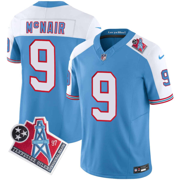 Men’s Titans 1997 Throwback Limited Vapor Jersey – All Stitched – Alternate – Steve Mcnair