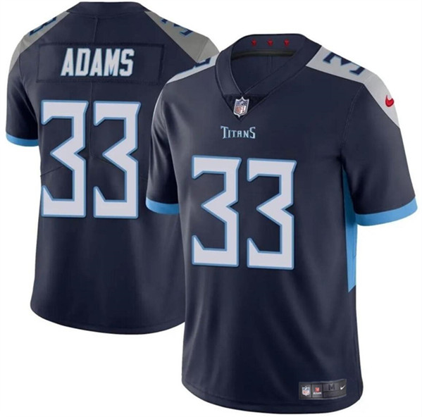 Men’s Tennessee Titans #33 Jamel Adams Navy Vapor Limited Football Stitched Jersey