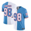 Men’s Tennessee Titans #98 Jeffery Simmons White Blue 2023 F.U.S.E. Split Vapor Limited Throwback Football Stitched Jersey