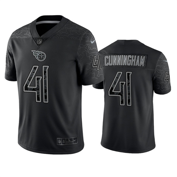 Men’s Tennessee Titans #41 Zach Cunningham Black Reflective Limited Stitched Football Jersey