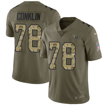 Nike Titans #78 Jack Conklin Olive Camo Men’s Stitched NFL Limited 2017 Salute To Service Jersey