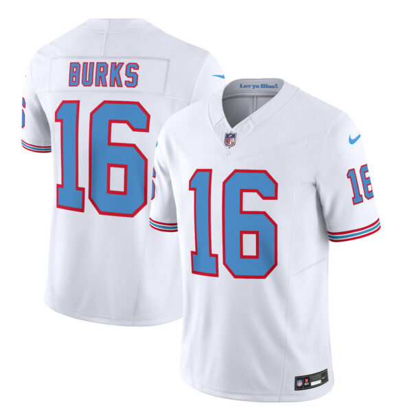 Men’s Tennessee Titans #16 Treylon Burks White 2023 F.U.S.E. Vapor Limited Throwback Football Stitched Jersey