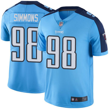 Titans #98 Jeffery Simmons Light Blue Men’s Stitched Football Limited Rush Jersey