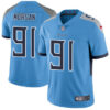 Nike Tennessee Titans #91 Derrick Morgan Light Blue Team Color Men’s Stitched NFL Vapor Untouchable Limited Jersey