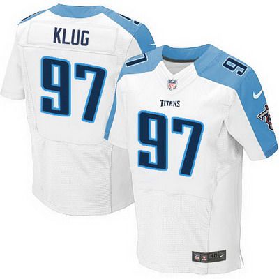 Men’s Tennessee Titans #97 Karl Klug Nike White Elite Jersey
