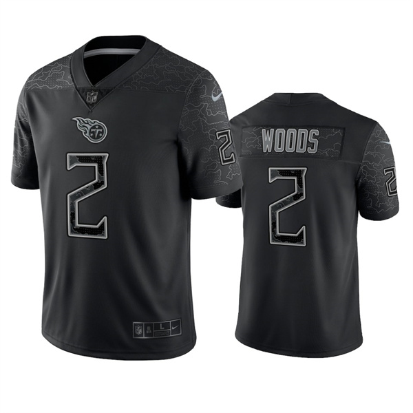 Men’s Tennessee Titans #2 Robert Woods Black Reflective Limited Stitched Football Jersey