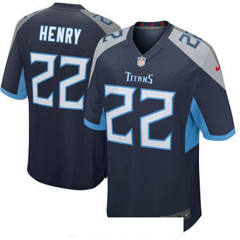 Men’s Tennessee Titans #22 Derrick Henry Nike Navy New 2018 Game Jersey