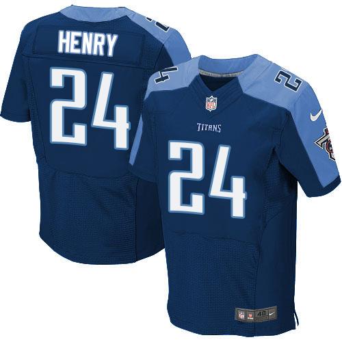 Nike Titans #24 Derrick Henry Navy Blue Alternate Men’s Stitched NFL Elite Jersey